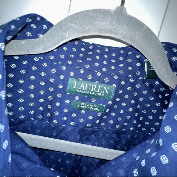 Lauren Ralph Lauren Men's Blue and White Button Down Shirt - 2XL - Picture 2 of 7